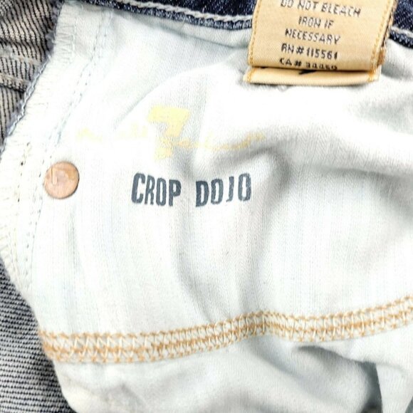 7 For All Mankind Womens Blue Denim Crop Dojo Jeans Size 28 (30x21) EUC - Picture 7 of 10